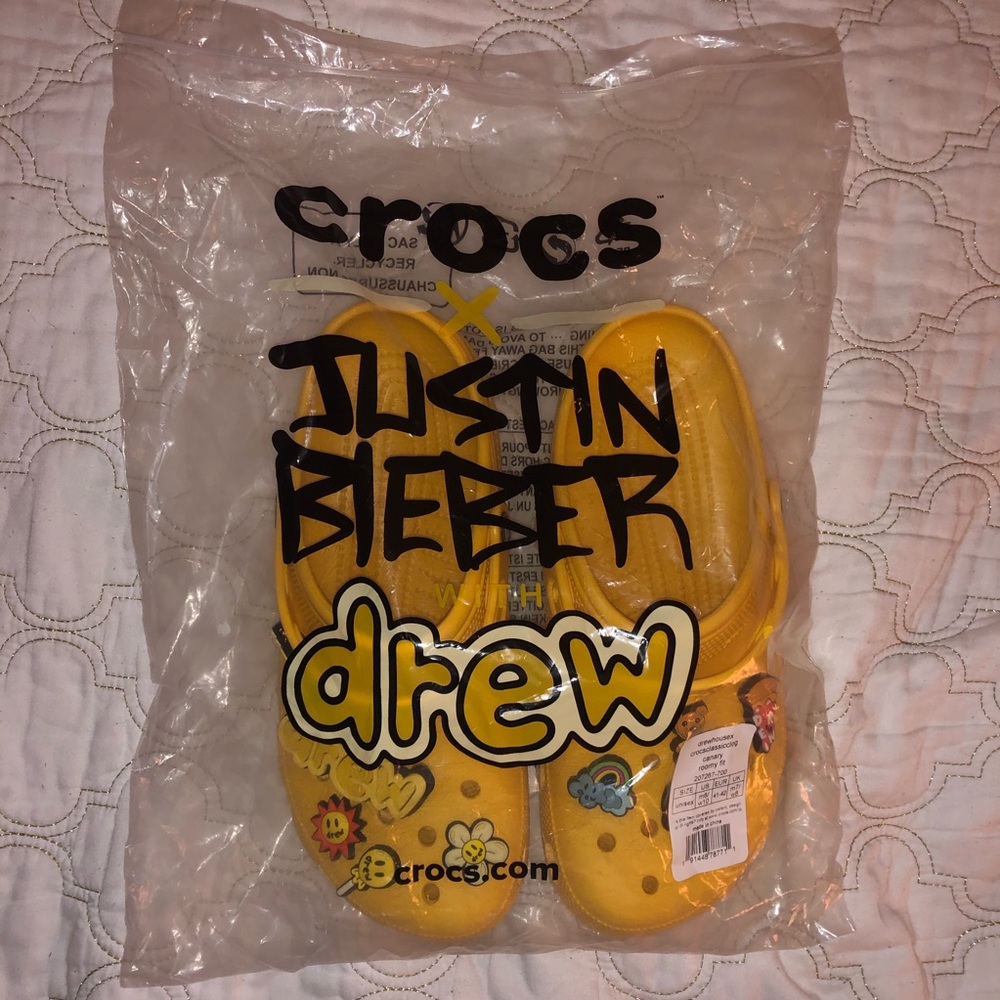 Drewhouse crocs - yellow size women’s 10